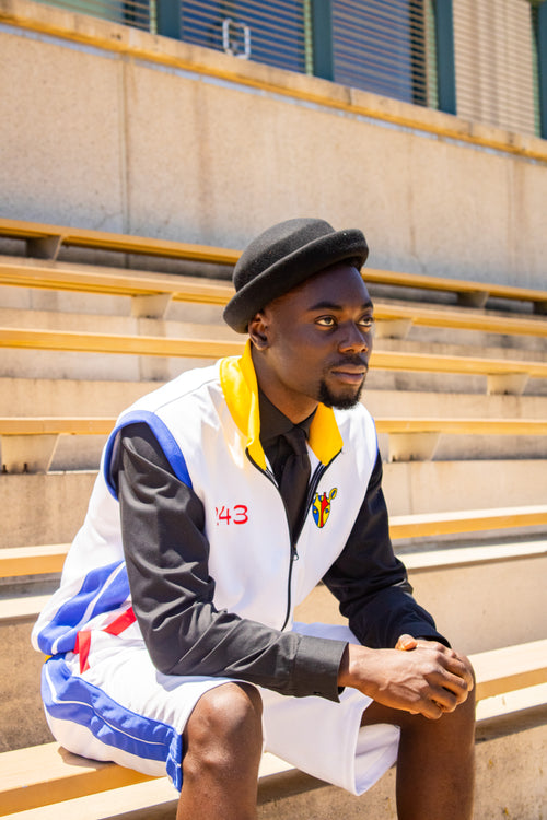 1960 Anniversary / Anniversaire Tracksuit - White Shorts Set